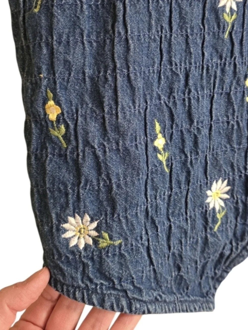 Vintage Bobbie Brooks Denim Cottagecore/Grannycore Floral Vest. Size Large - Picture 3 of 7